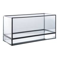 Hurricane lysestage 30x12x15cm i glas og sort metal