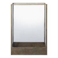 Manali lanterne i metal og glas 36,5x25cm antik messing look