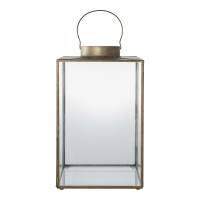 Mohali lanterne i metal og glas 42x24,5cm antik messing look