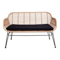 Trieste havesofa i polyrattan 126cm med hynde natur