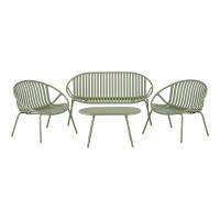 Saly Lounges&aelig;t med sofa, 2 stole og bord gr&oslash;n