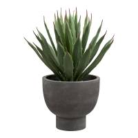 Agave kunstig gr&oslash;n plante h&oslash;jde 41cm incl. gr&aring; potte