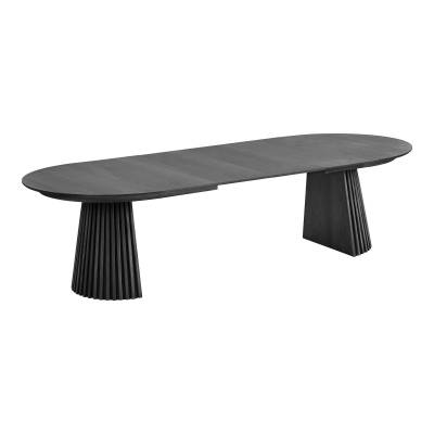Osaka spisebord med 2 till&aelig;gsplader 200/250/300x120cm sort eg