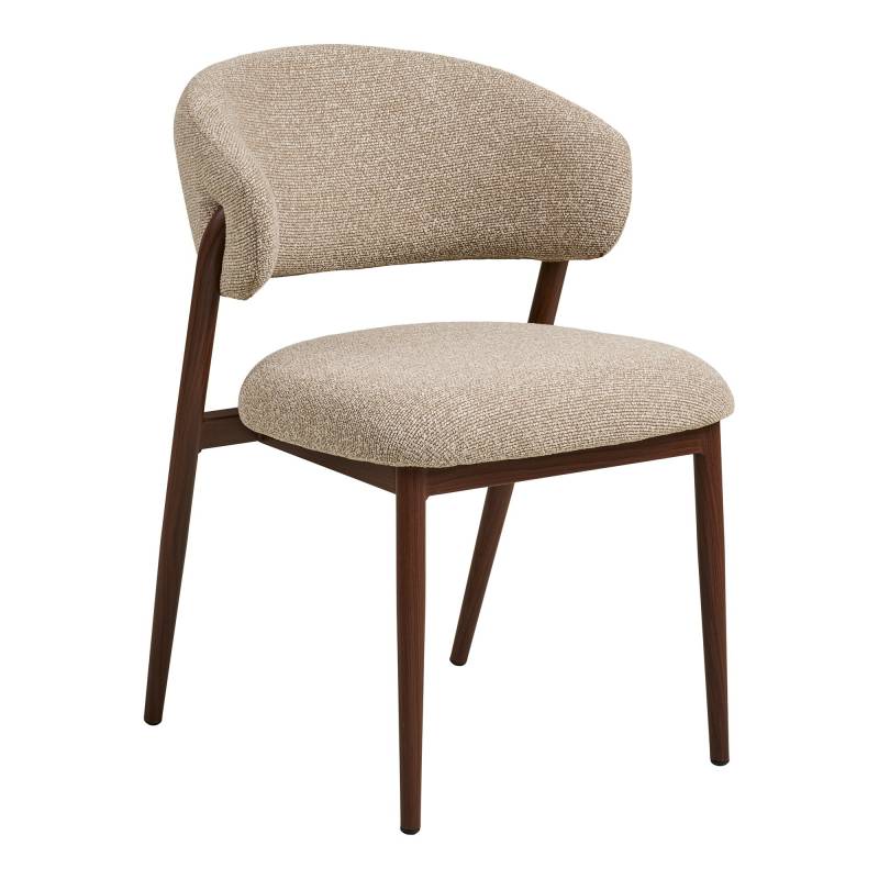 Cavi spisebordsstol med m&oslash;rk tr&aelig;look ben og polyester stof beige