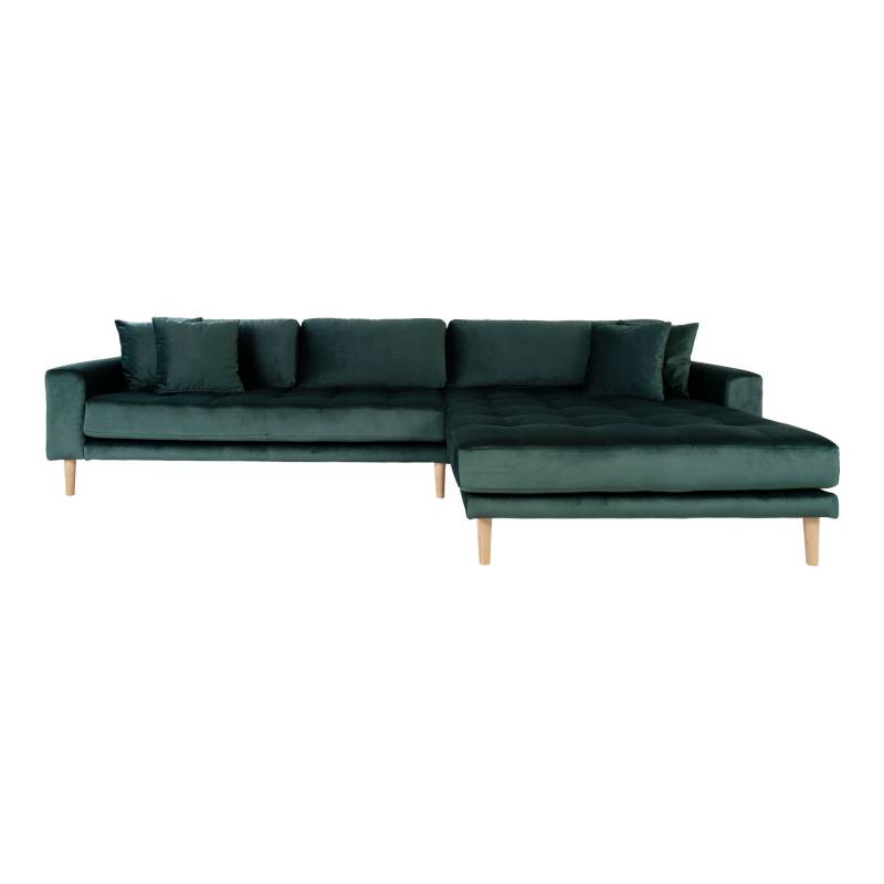 Lido loungesofa 290x170cm h&oslash;jrevendt velour gr&oslash;n
