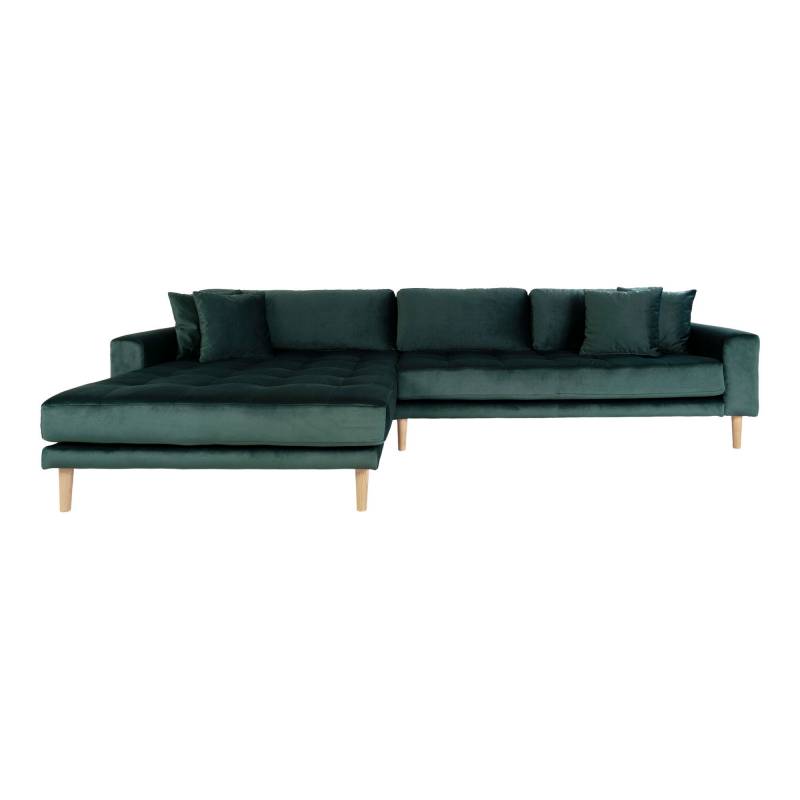 Lido loungesofa 290x170cm venstrevendt velour gr&oslash;n