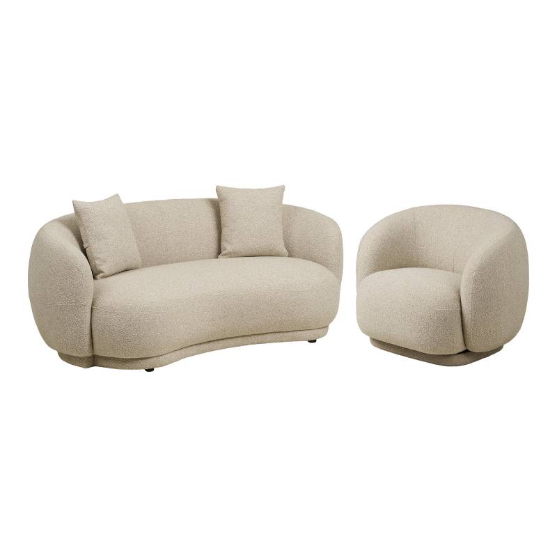Hawkes sofas&aelig;t med 2,5 personers sofa og loungesol sand