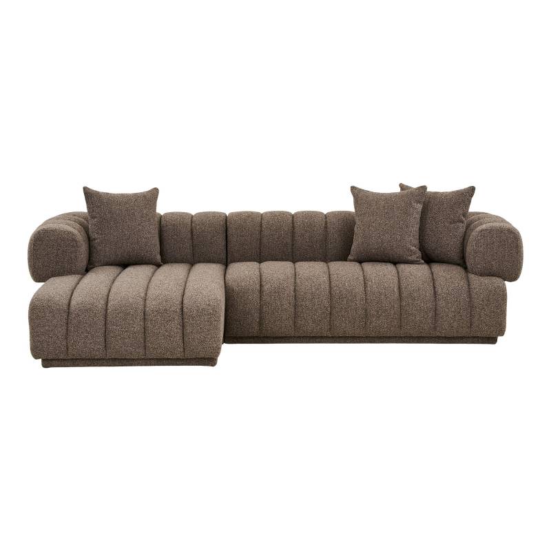 Aurora loungesofa venstrevendt  med 3 puder brun