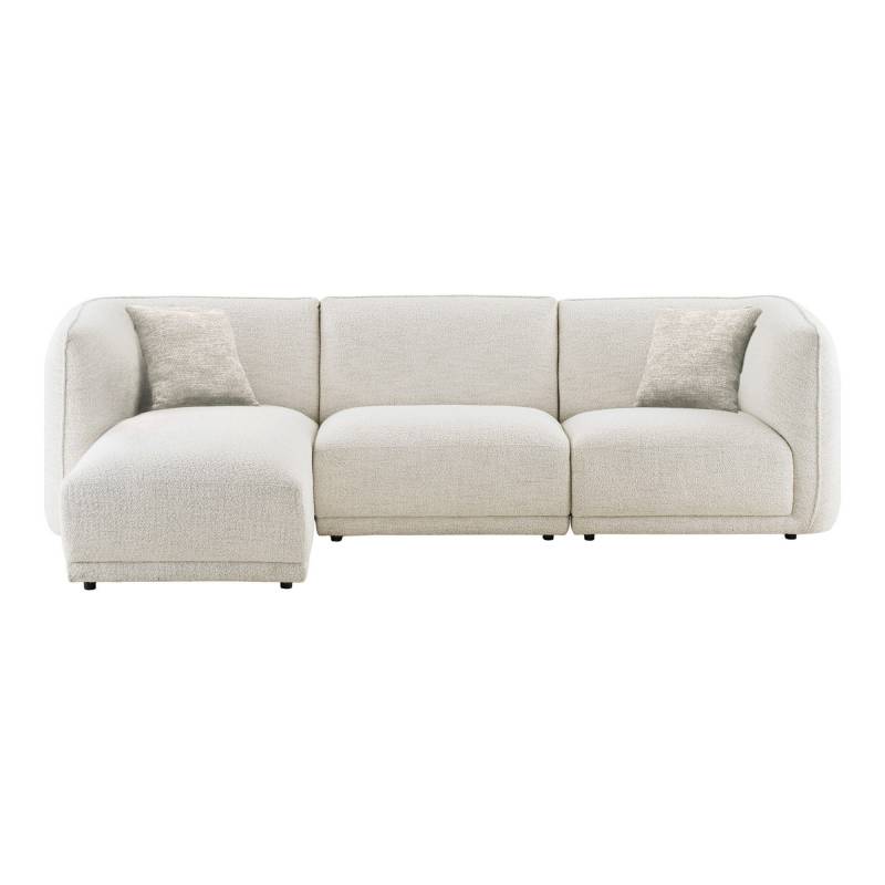 Noor loungesofa venstrevendt 100% polyester off-white