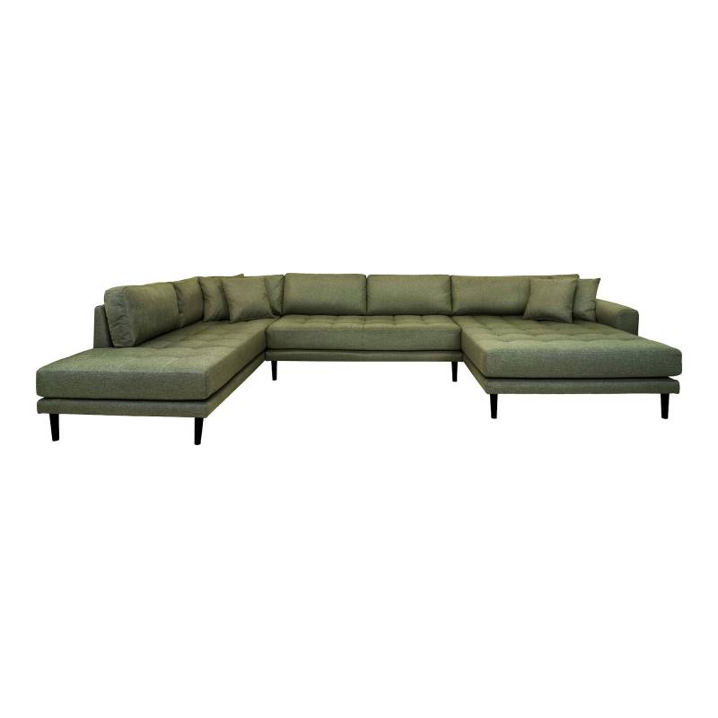 Lido U-Sofa 370x220cm h&oslash;jrevendt gr&oslash;n