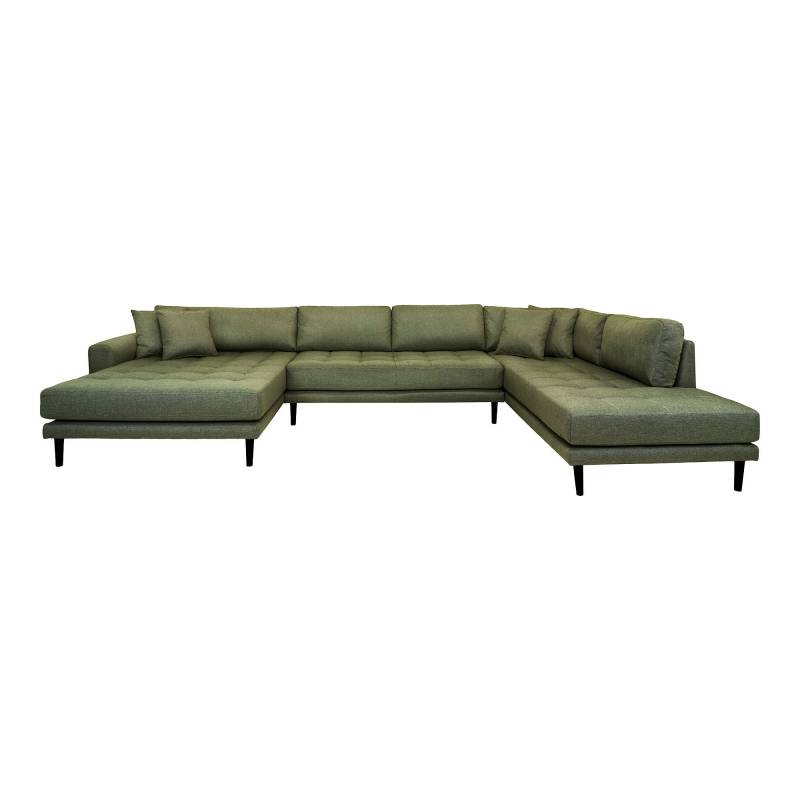 Lido U-Sofa 370x220cm venstrevendt gr&oslash;n