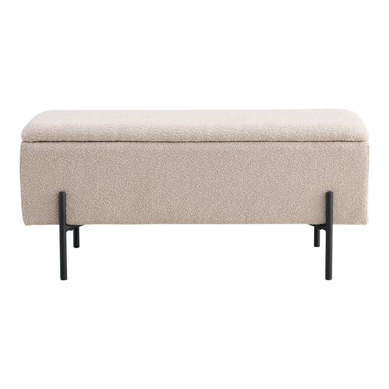 Watford b&aelig;nk med opbevaring boucl&eacute; beige