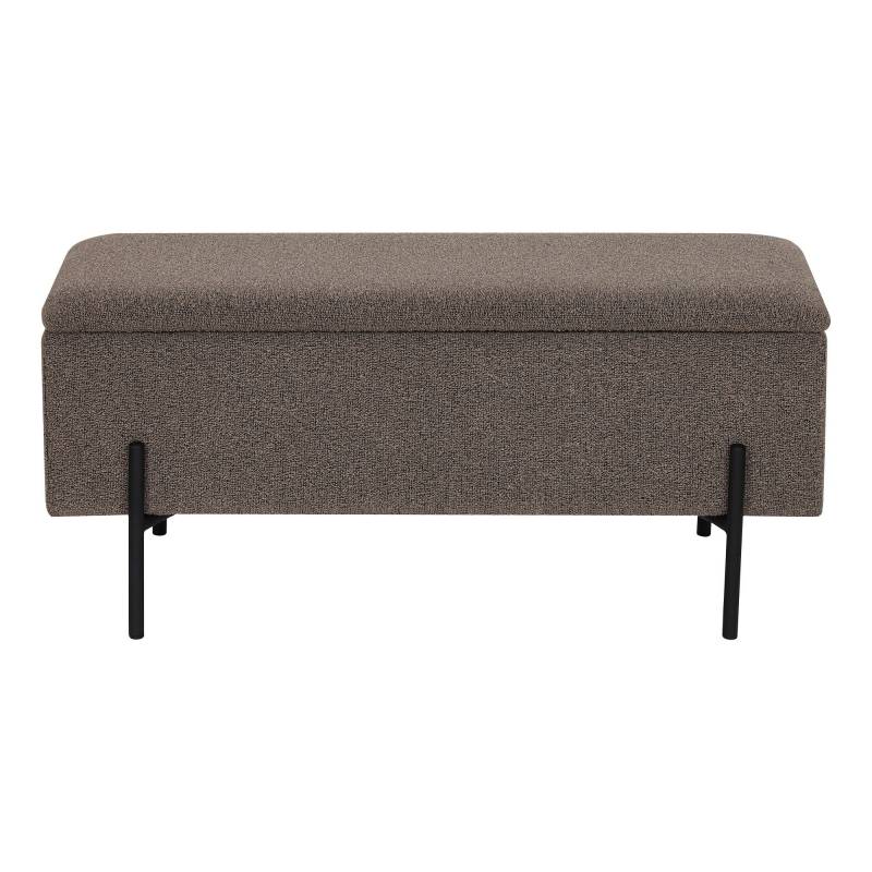Watford b&aelig;nk med opbevaring 95x36,5cm i boucl&eacute; stof brun