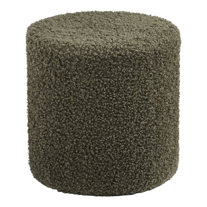 Ejby puf med Teddy stof &Oslash;34cm gr&oslash;n
