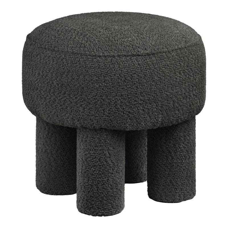 Canberra puf &Oslash;43cm chenille polyester stof koksgr&aring;