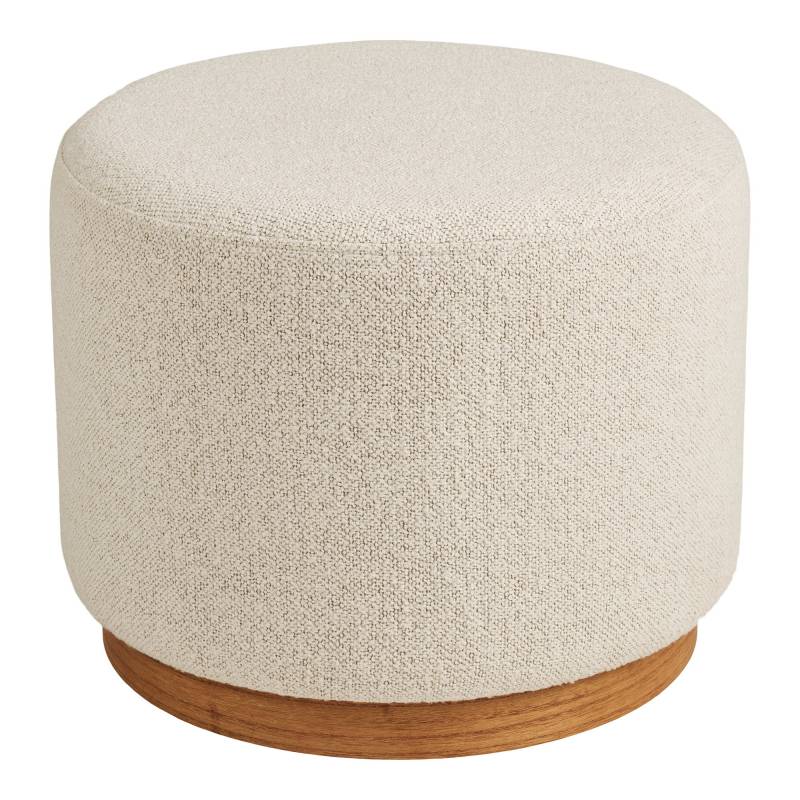 Daisy puf &Oslash;50cm boucl&eacute; polyester og fyrretr&aelig; sand