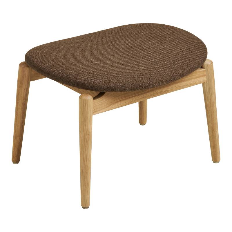 Olvera fodskammel i egetr&aelig; med brunt stof s&aelig;de