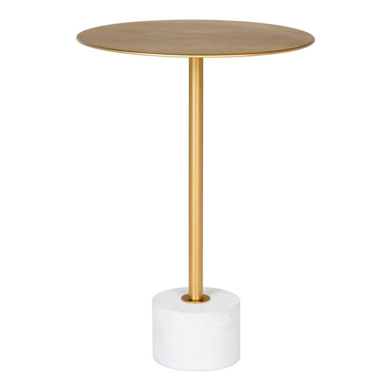 Lecco hj&oslash;rnebord &Oslash;41cm i messing med marmor fod
