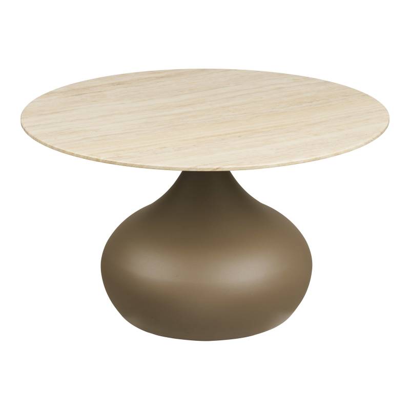 Pienza sofabord &Oslash;70cm med metal bordplade og khaki stel