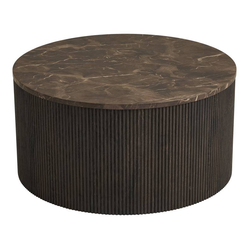 Rota sofabord &Oslash;80cm i m&oslash;rkebrun marmor look