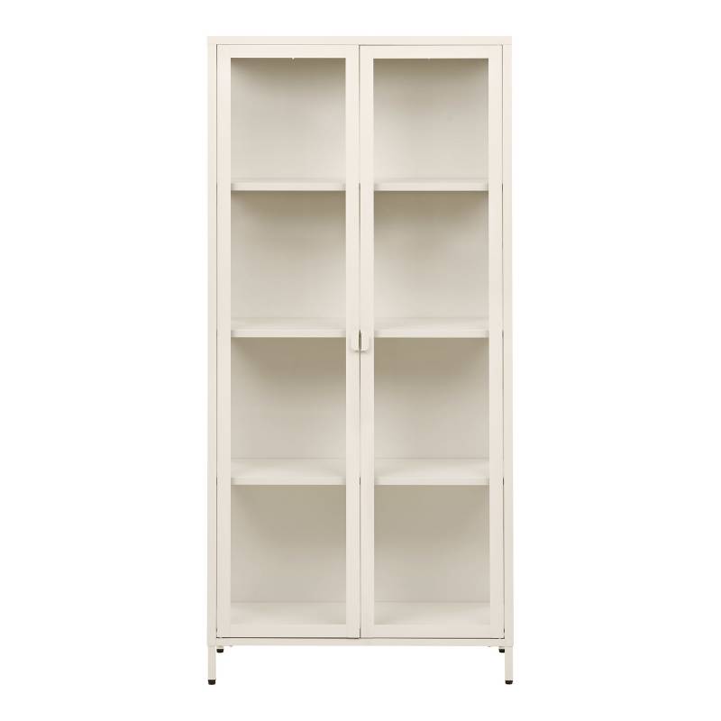 Brisbane vitrineskab i st&aring;l 80x175x35cm off white