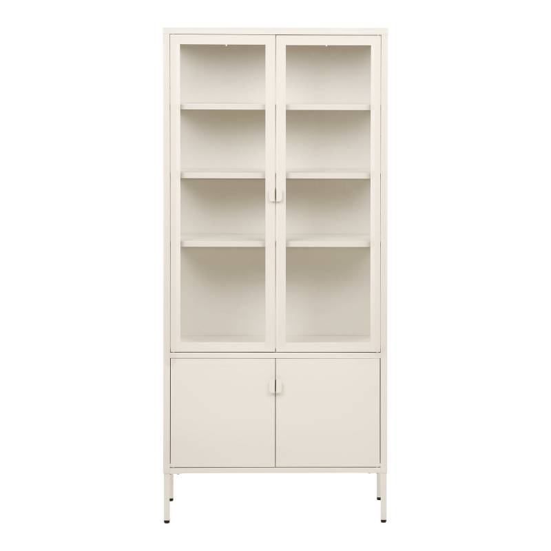 Brisbane vitrineskab i st&aring;l 80x180x35cm off white