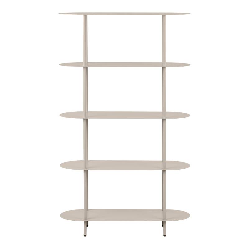 Rieti reol med 5 ovale hylder i sandfarvet metal