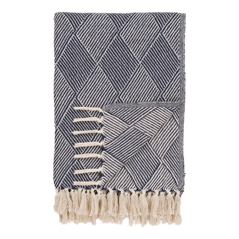 Izmir plaid 130x180cm i 80% genanvendt bomuld bl&aring;