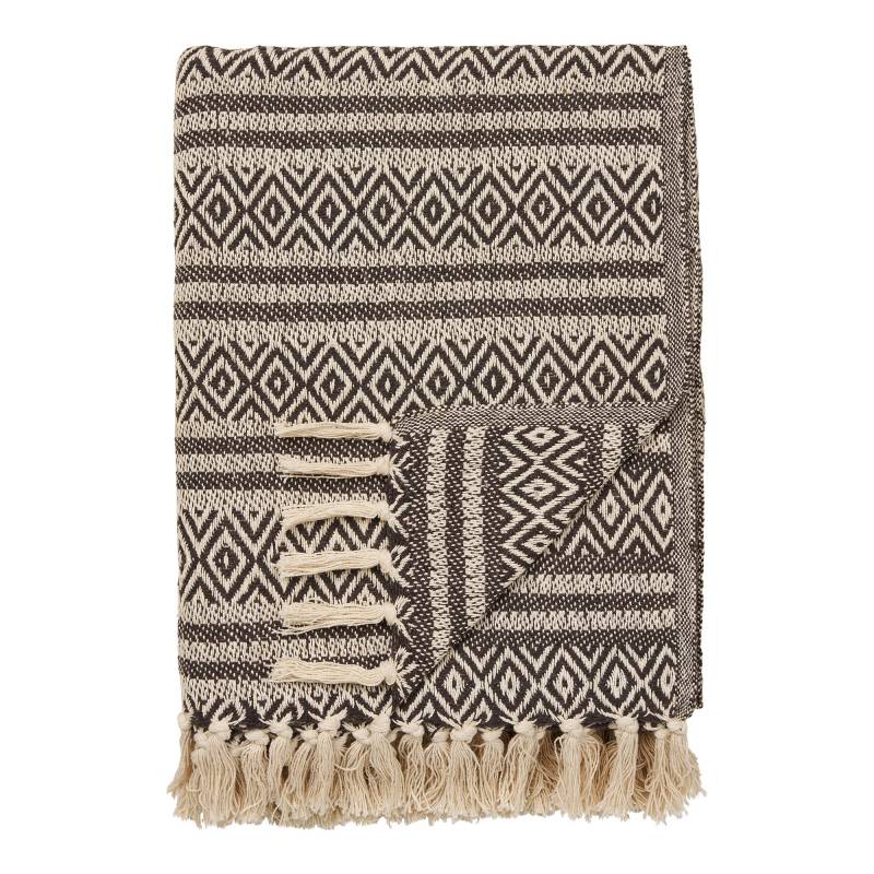 Adana plaid 130x180cm i 80% genanvendt bomuld brun