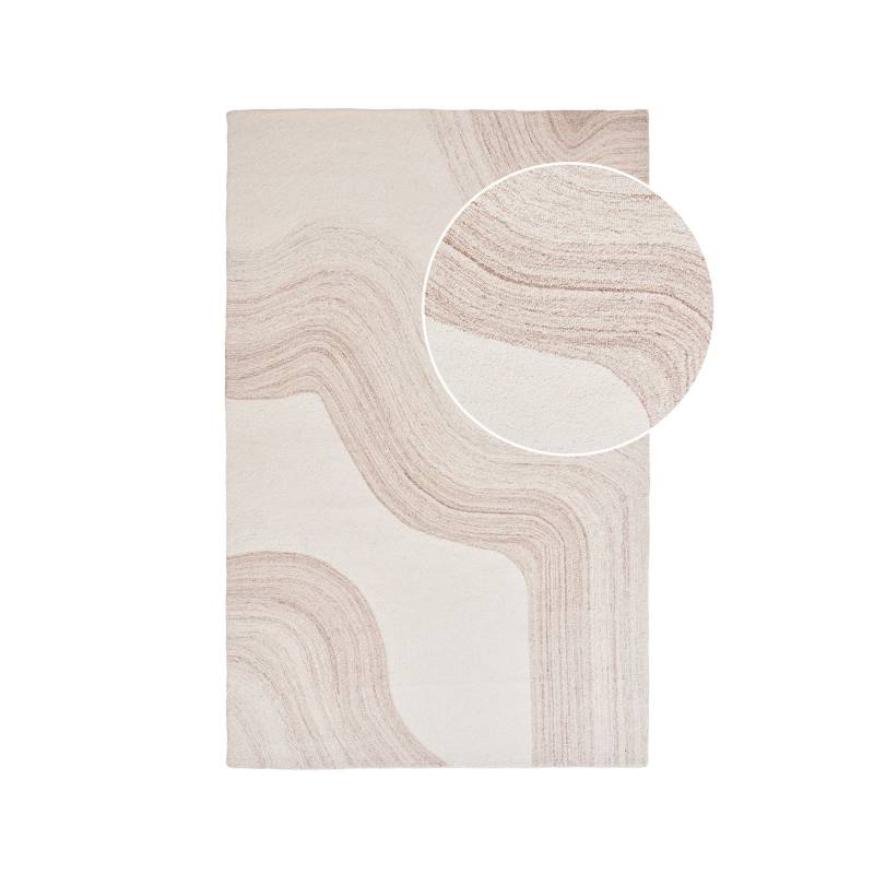 Surat gulvt&aelig;ppe 160x230cm h&aring;ndtuftet r&aring;hvid
