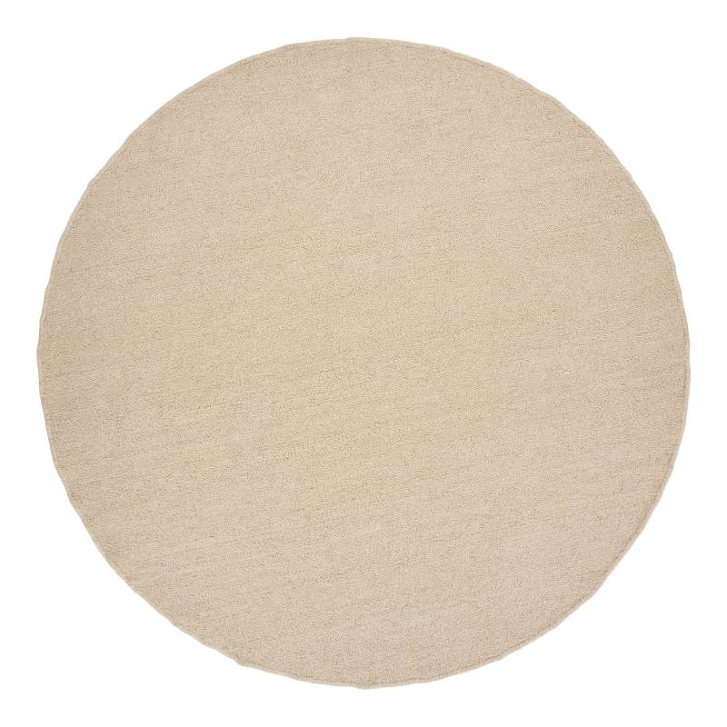 Bela rundt t&aelig;ppe h&aring;ndv&aelig;vet &Oslash;240cm beige