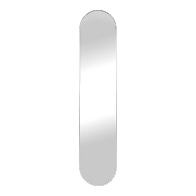 Hennetved spejl 35x170cm med s&oslash;lv aluminium ramme