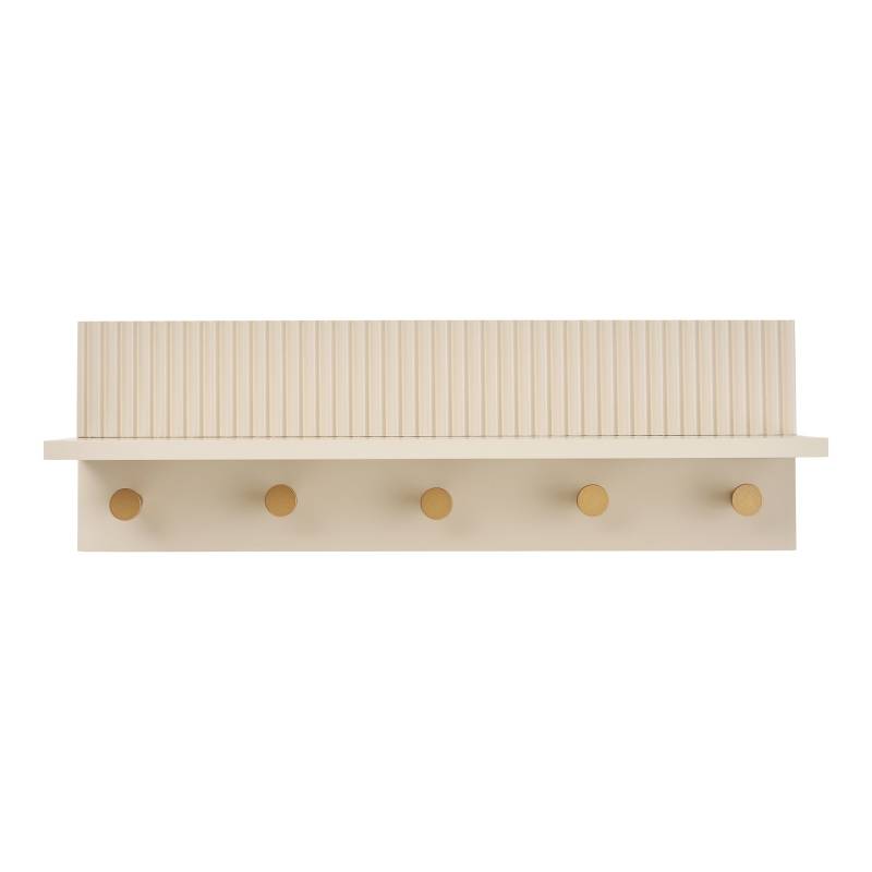 Rocca v&aelig;ghylde med 5 knager MDF beige