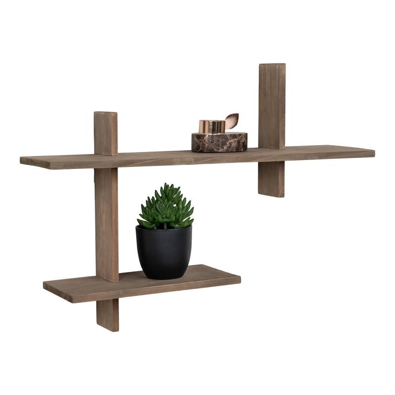 Ovada v&aelig;ghylde med 2 hylder 60x15cm i natur fyrretr&aelig;