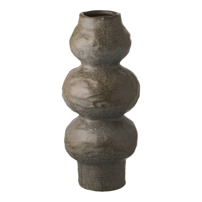 Vase i keramik &Oslash;14,5x33,5cm m&oslash;rkegr&aring;