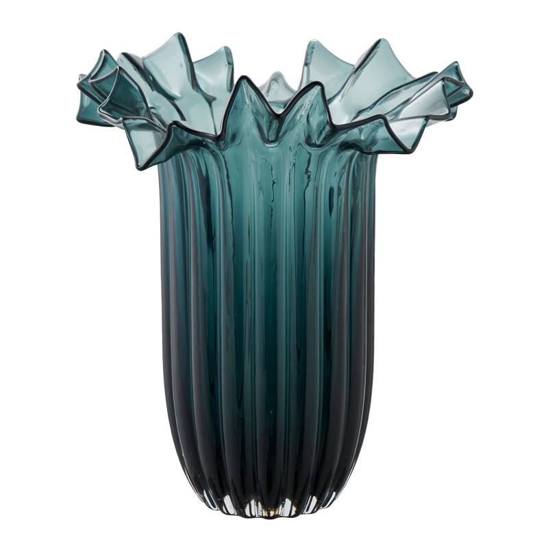 Vase i mundbl&aelig;st glas &Oslash;25x30cm m&oslash;rkegr&oslash;n