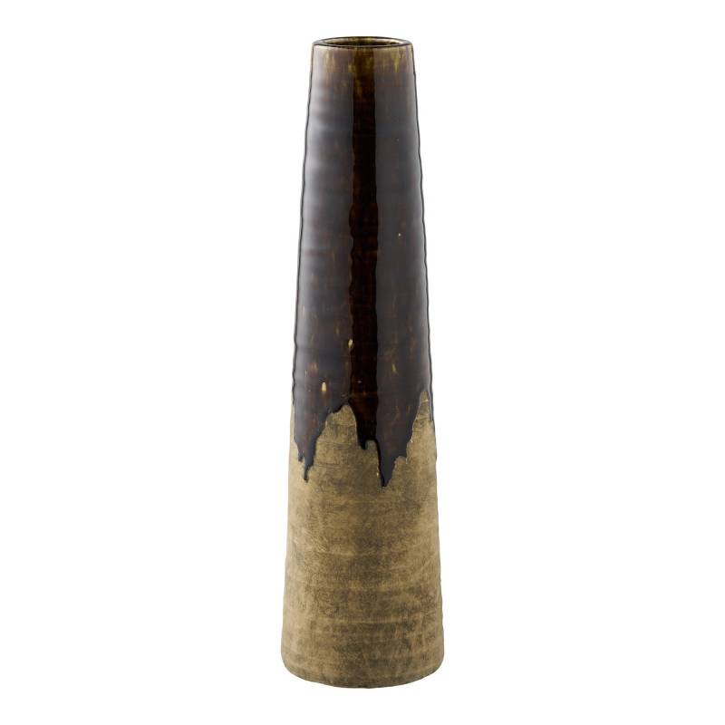 Vase i keramik &Oslash;12,5x48cm brun