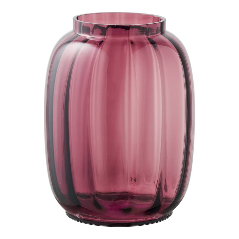Vase i mundbl&aelig;st glas &Oslash;17x21cm kastanje r&oslash;d