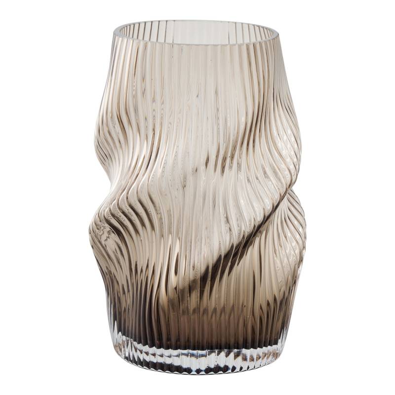 Vase i mundbl&aelig;st glas &Oslash;17x25cm brun