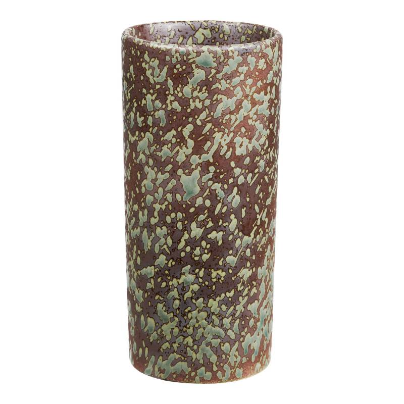 House Nordic vase i keramik 20cm m&oslash;rkebrun og skovgr&oslash;n