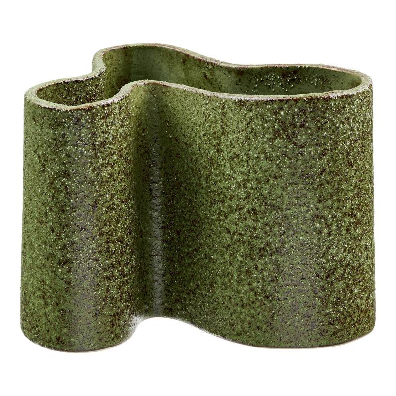 House Nordic Wave vase i keramik 14,5x19x14,5cm gr&oslash;n