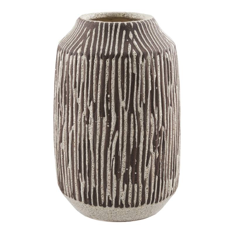 House Nordic vase i keramik &Oslash;18x28,5cm brun og hvid