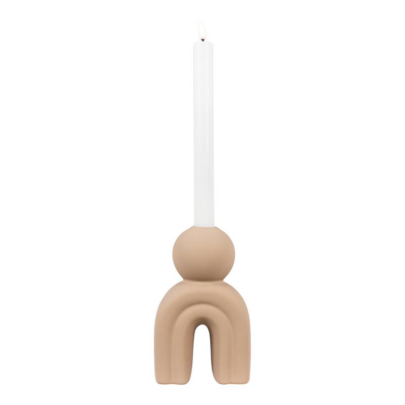 House Nordic lysestage 10,5x6,5x17cm i keramik brun