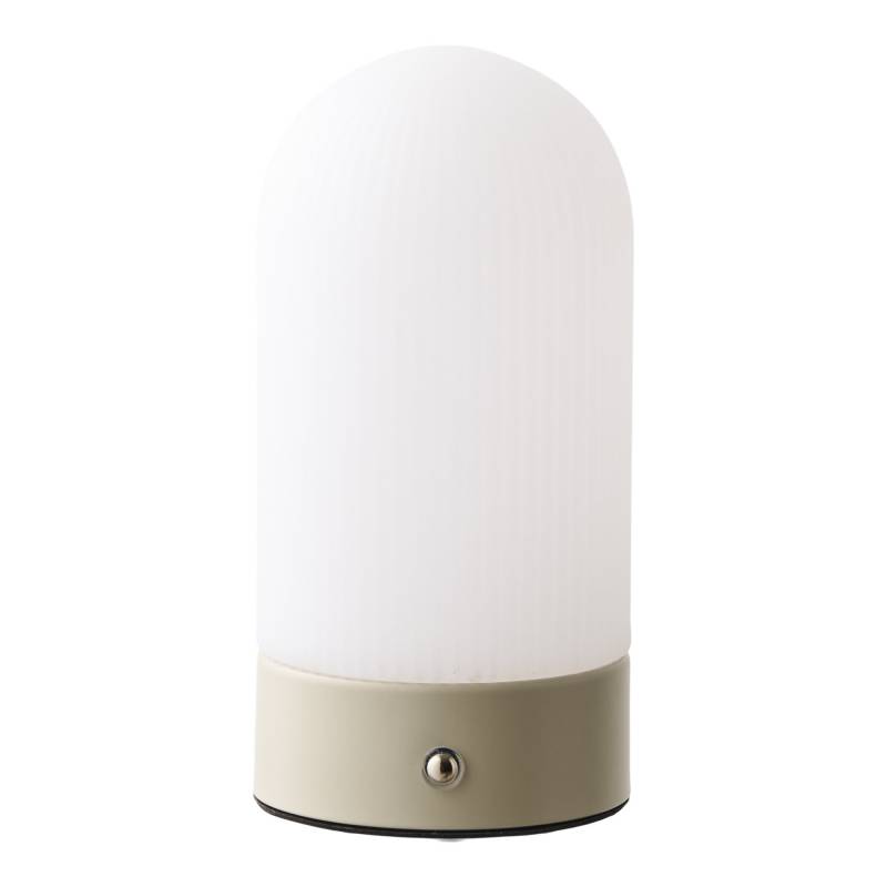 Ashford genopladelig bordlampe 9cm hvid og beige