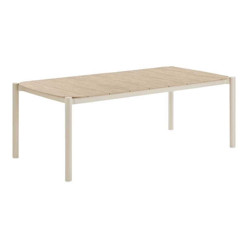 Abela havebord 200x100cm aluminium sand og natur