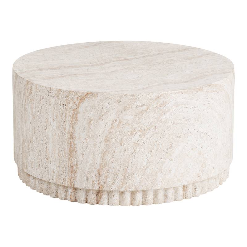 Bonn sofabord &Oslash;75cm i fiberclay med rillet base natur