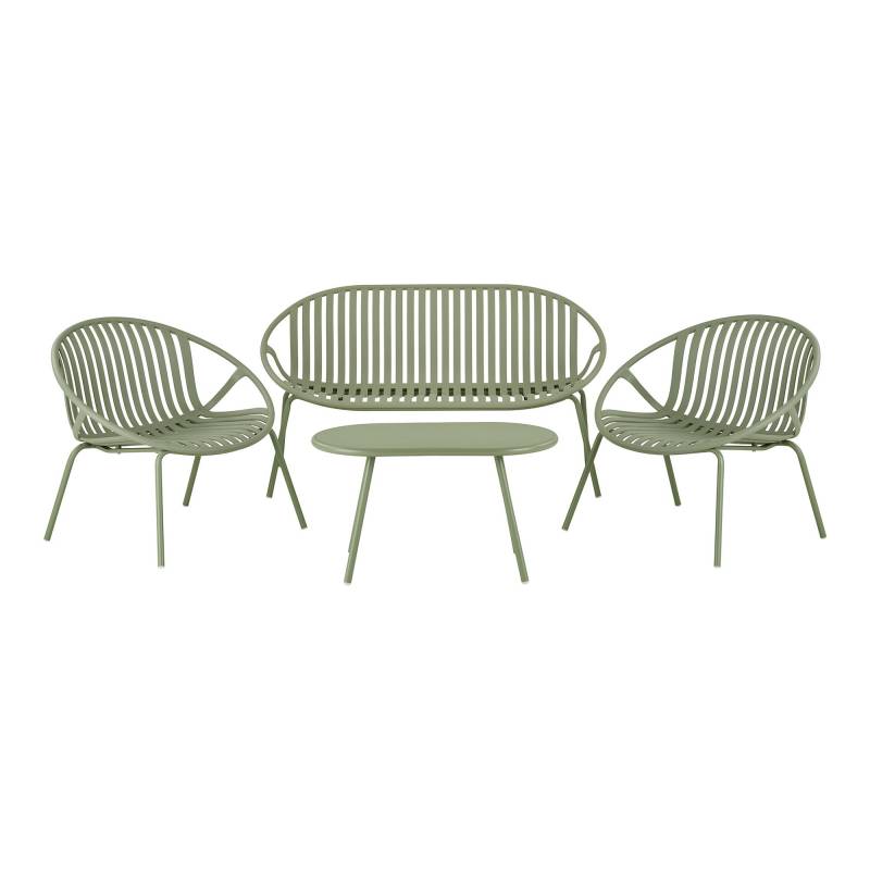 Saly Lounges&aelig;t med sofa, 2 stole og bord gr&oslash;n