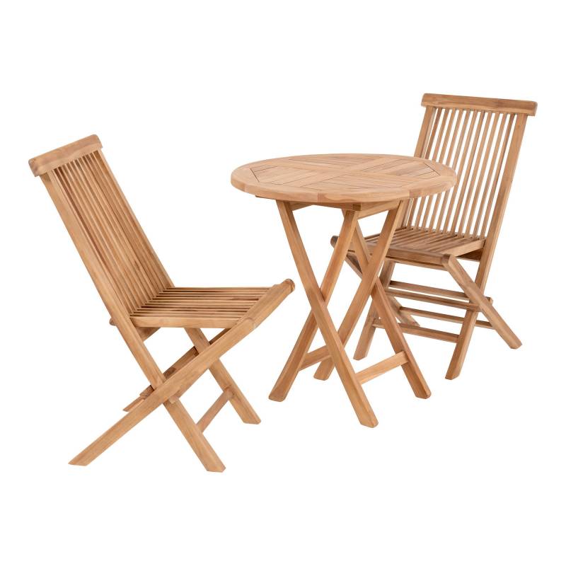 House Nordic havem&oslash;bels&aelig;t med cafebord &Oslash;70cm og 2 stole teak