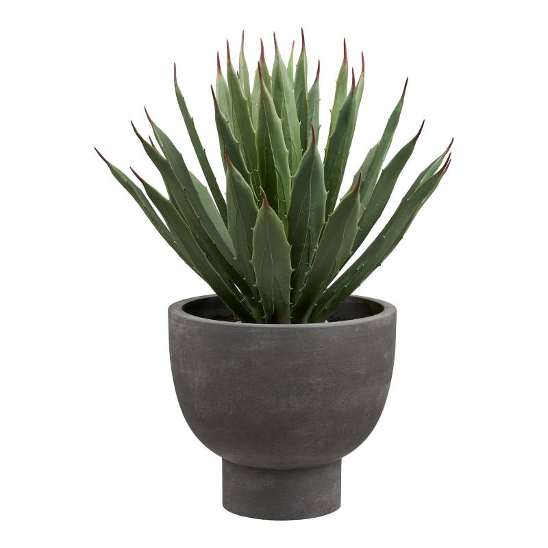 Agave kunstig gr&oslash;n plante h&oslash;jde 41cm incl. gr&aring; potte