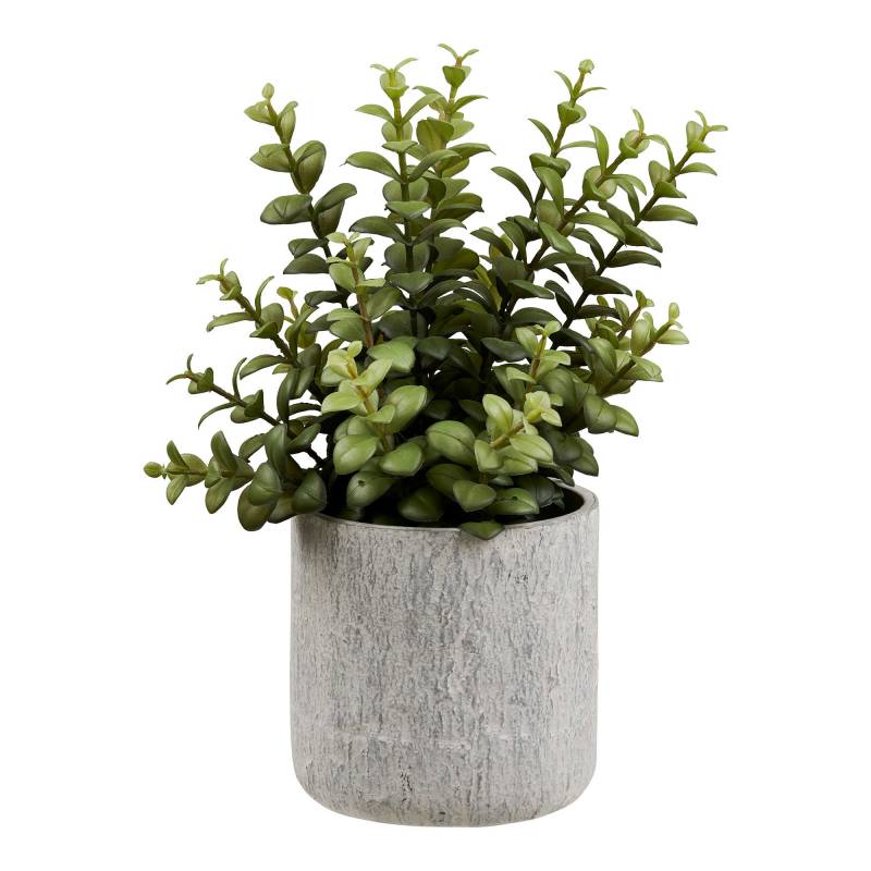 Succulent kunstig gr&oslash;n plante h&oslash;jde 33cm incl. cement potte